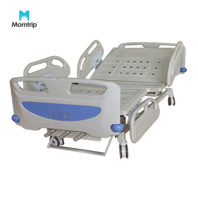 Home Clinic Ward Furniture Three Function ABS Operation Manual Cranks Medical Inpatient Bed With Mute Wheels